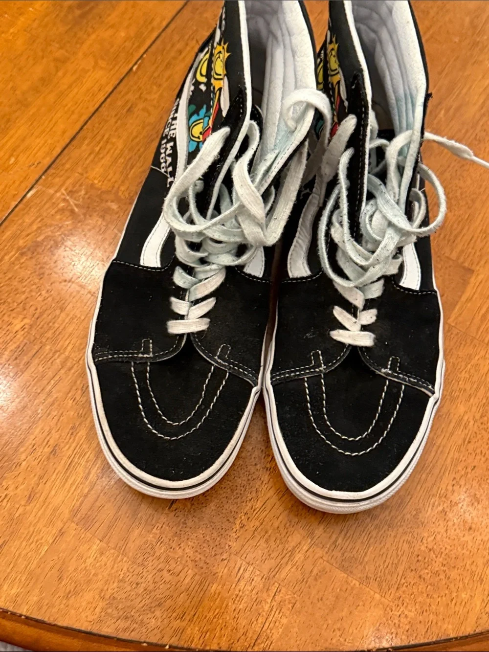 Vans Black High-Top men Sneakers with Smiley Graphics size 11.5